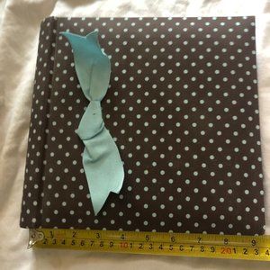 Brown photo album with Blue polka dots